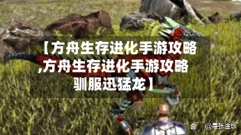 【方舟生存进化手游攻略,方舟生存进化手游攻略驯服迅猛龙】-第1张图片