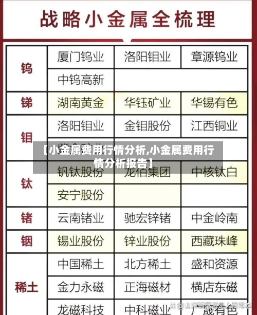 【小金属费用行情分析,小金属费用行情分析报告】-第1张图片
