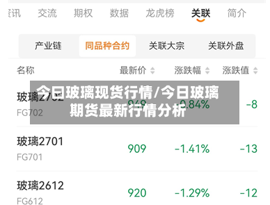 今曰玻璃现货行情/今日玻璃期货最新行情分析-第1张图片