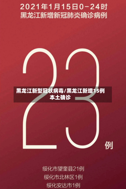 黑龙江新型冠状病毒/黑龙江新增15例本土确诊-第1张图片