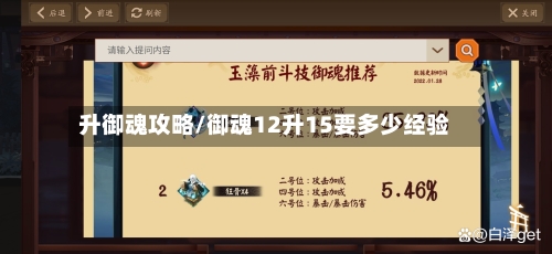 升御魂攻略/御魂12升15要多少经验-第1张图片