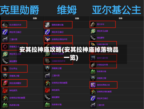 安其拉神庙攻略(安其拉神庙掉落物品一览)-第1张图片