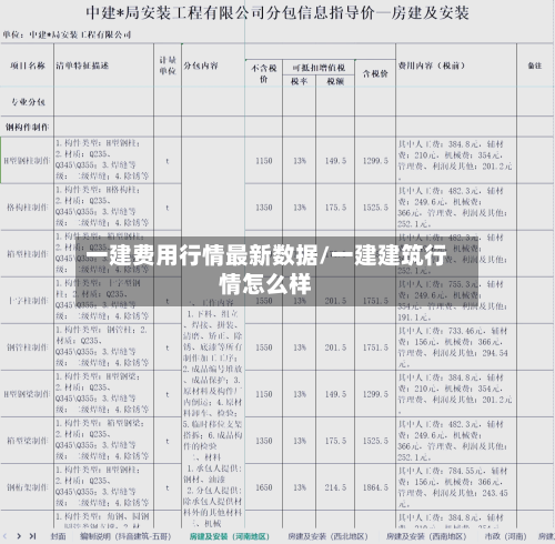 一建费用行情最新数据/一建建筑行情怎么样