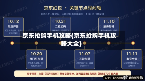 京东抢购手机攻略(京东抢购手机攻略大全)