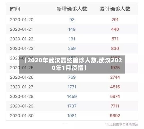 【2020年武汉最终确诊人数,武汉2020年1月疫情】