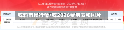 锌料市场行情/锌2026费用表和图片