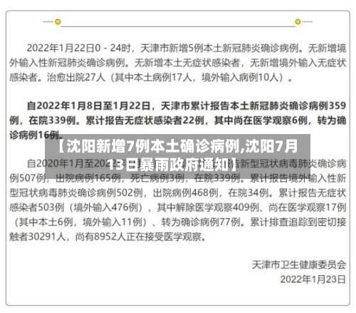 【沈阳新增7例本土确诊病例,沈阳7月13日暴雨政府通知】