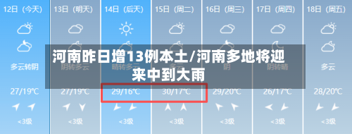 河南昨日增13例本土/河南多地将迎来中到大雨-第1张图片