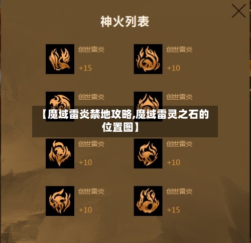 【魔域雷炎禁地攻略,魔域雷灵之石的位置图】-第2张图片