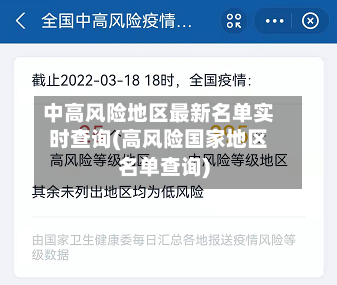 中高风险地区最新名单实时查询(高风险国家地区名单查询)