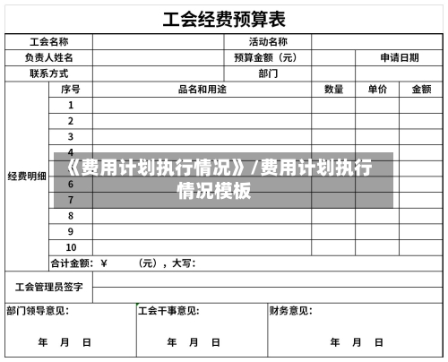 《费用计划执行情况》/费用计划执行情况模板