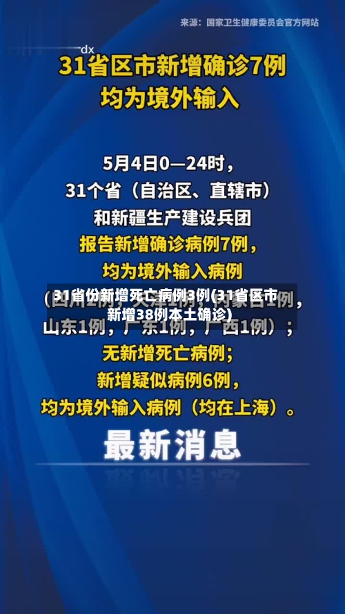 31省份新增死亡病例3例(31省区市新增38例本土确诊)