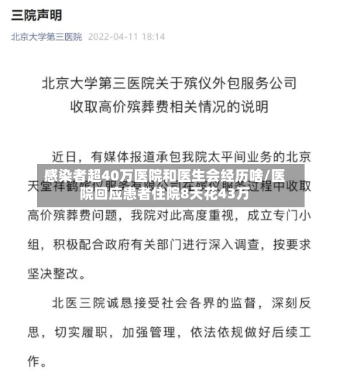 感染者超40万医院和医生会经历啥/医院回应患者住院8天花43万
